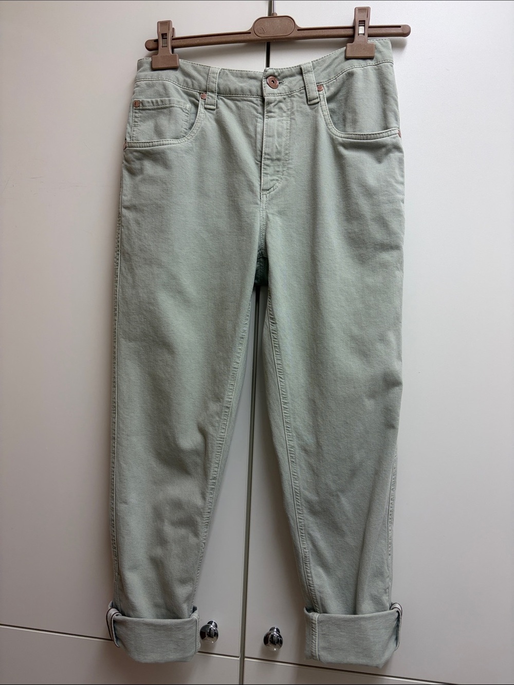 Brunello Cucinelli Mint Green Boyfriend Jeans